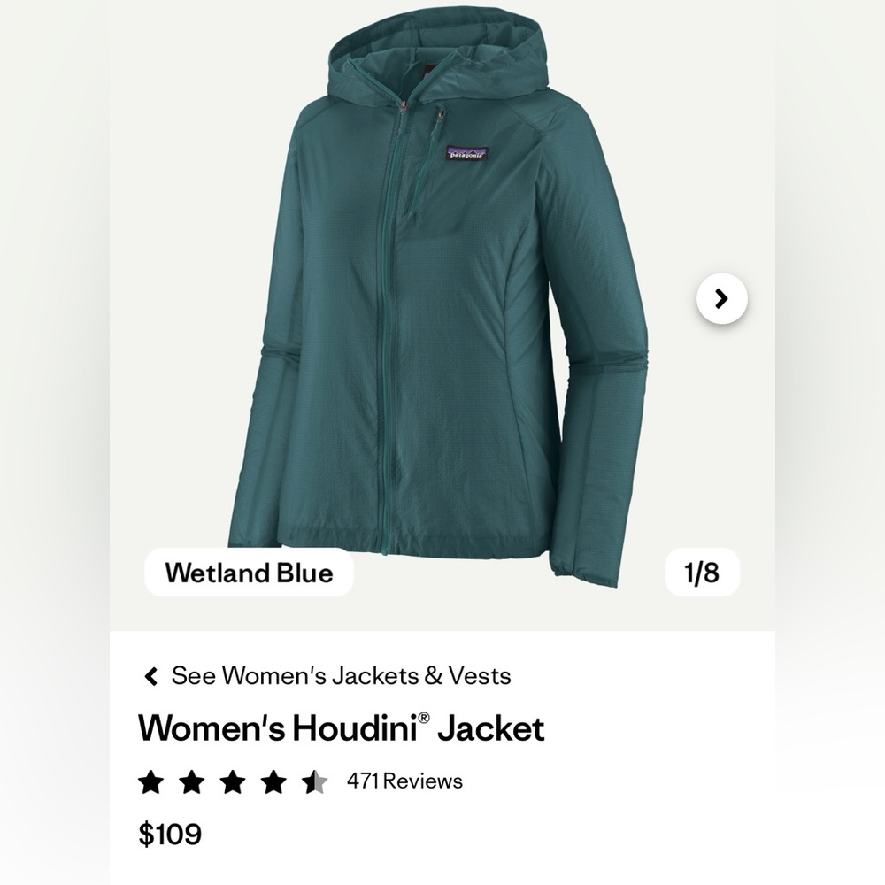 Patagonia Houdini Lightweight Windbreaker M NWOT